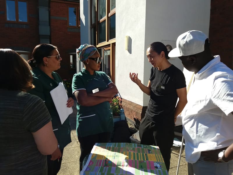 Care Culture Map in use with Care Team garden designers